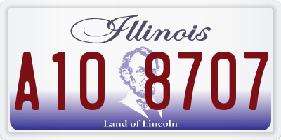IL license plate A108707