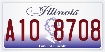 IL license plate A108708