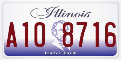 IL license plate A108716
