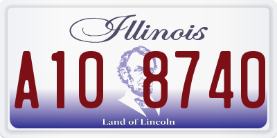 IL license plate A108740
