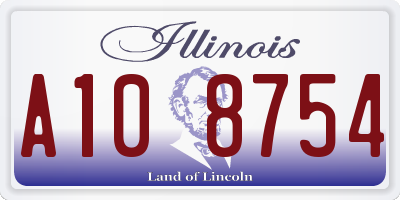IL license plate A108754