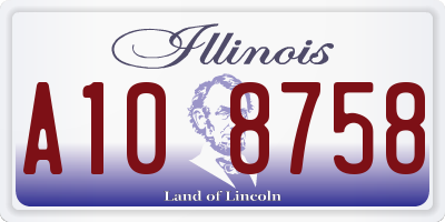 IL license plate A108758