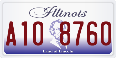 IL license plate A108760