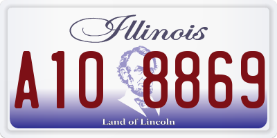 IL license plate A108869