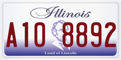 IL license plate A108892