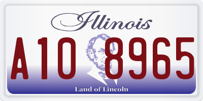 IL license plate A108965