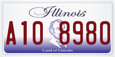 IL license plate A108980