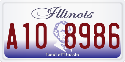 IL license plate A108986