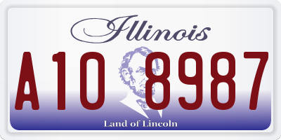 IL license plate A108987
