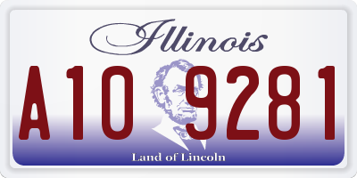 IL license plate A109281