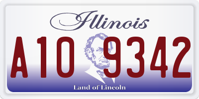 IL license plate A109342