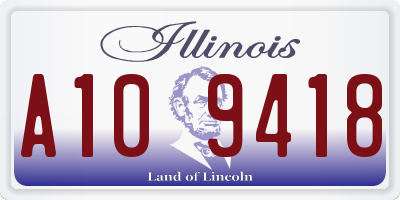 IL license plate A109418