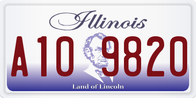 IL license plate A109820