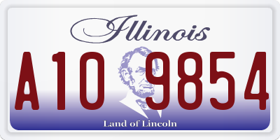 IL license plate A109854