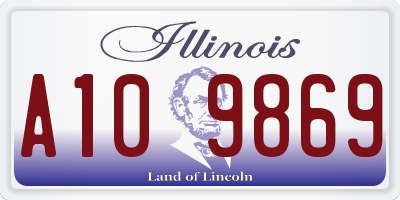 IL license plate A109869