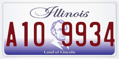 IL license plate A109934