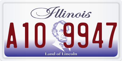 IL license plate A109947