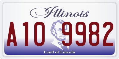 IL license plate A109982