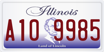 IL license plate A109985