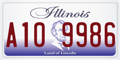 IL license plate A109986