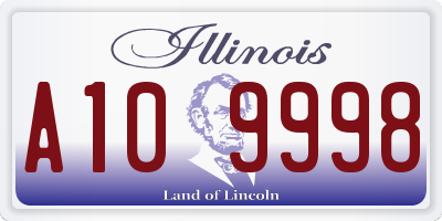 IL license plate A109998