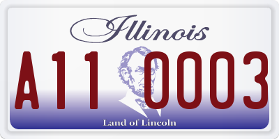 IL license plate A110003