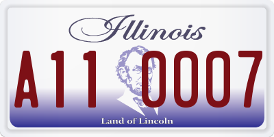 IL license plate A110007