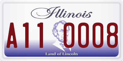 IL license plate A110008