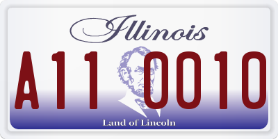 IL license plate A110010