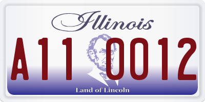 IL license plate A110012