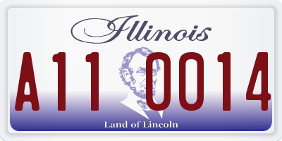 IL license plate A110014