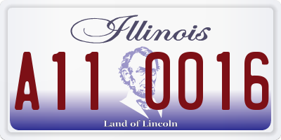 IL license plate A110016