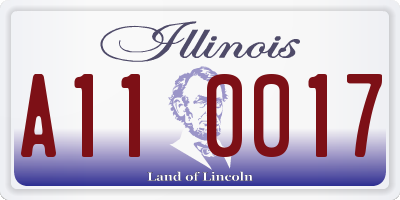 IL license plate A110017