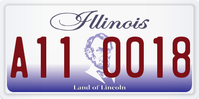 IL license plate A110018