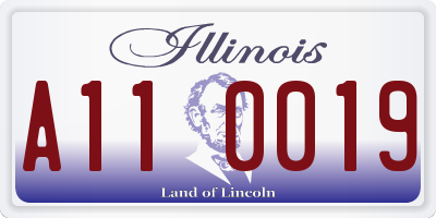 IL license plate A110019