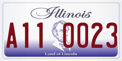IL license plate A110023