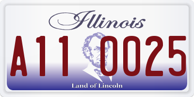 IL license plate A110025