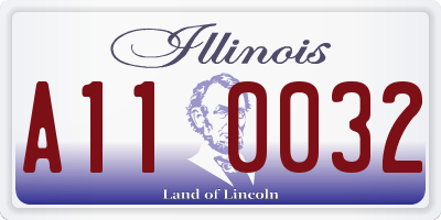IL license plate A110032