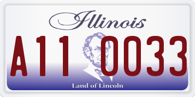 IL license plate A110033