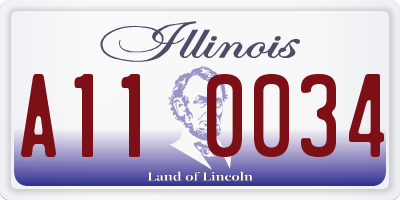 IL license plate A110034