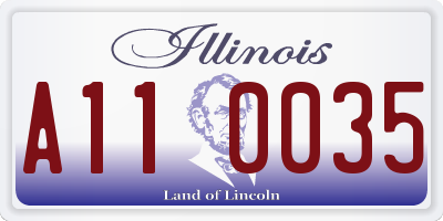 IL license plate A110035