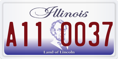 IL license plate A110037