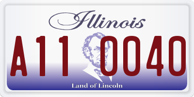 IL license plate A110040