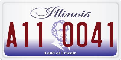 IL license plate A110041