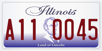 IL license plate A110045