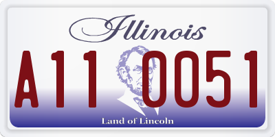 IL license plate A110051