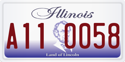 IL license plate A110058