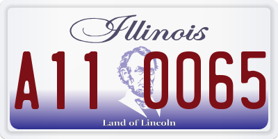 IL license plate A110065