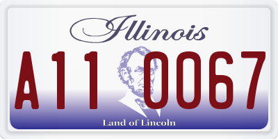 IL license plate A110067