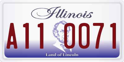 IL license plate A110071